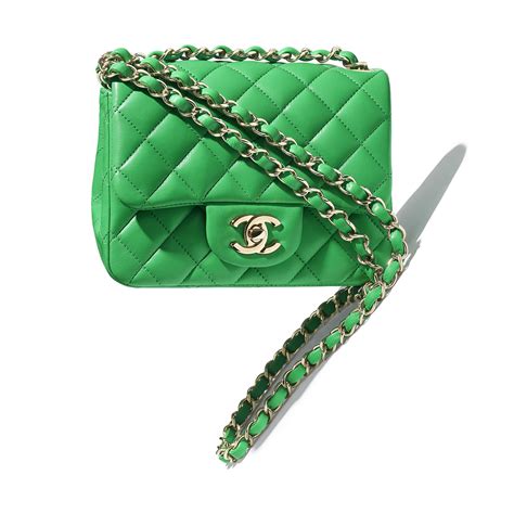 chanel fluffy bag green|Chanel lambskin bag.